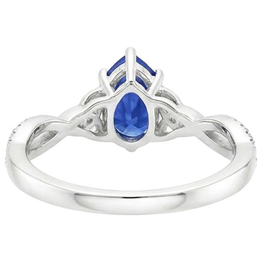 natural round sapphire 3.75ct ring top view