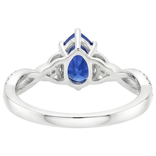 natural round sapphire 3.75ct ring top view