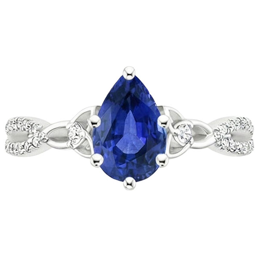 natural round sapphire 3.75ct ring profile view
