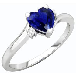 Natural Sapphire Ring 1.75ct - White Gold 14K