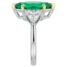 Genuine Emerald Gemstone Ring – top view