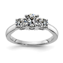 3 Stone Ring Natural Round Old Mine Cut Diamond White Gold Jewelry 3 Carats