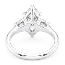 3 Stone Ring Old Cut Marquise Natural Earth Mined Diamond & Tapered Baguettes 5.25 Carats