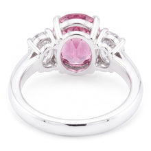 3 Stone Ring Pink Sapphire With Natural Earth Mined DIAMOND ( NOT LAB GROWN )s 3.50 Carats White Gold 14K