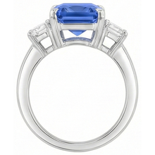 3 Stone Ring Radiant Sapphire & Emerald Natural Earth Mined Diamond Jewellery 4 Carats