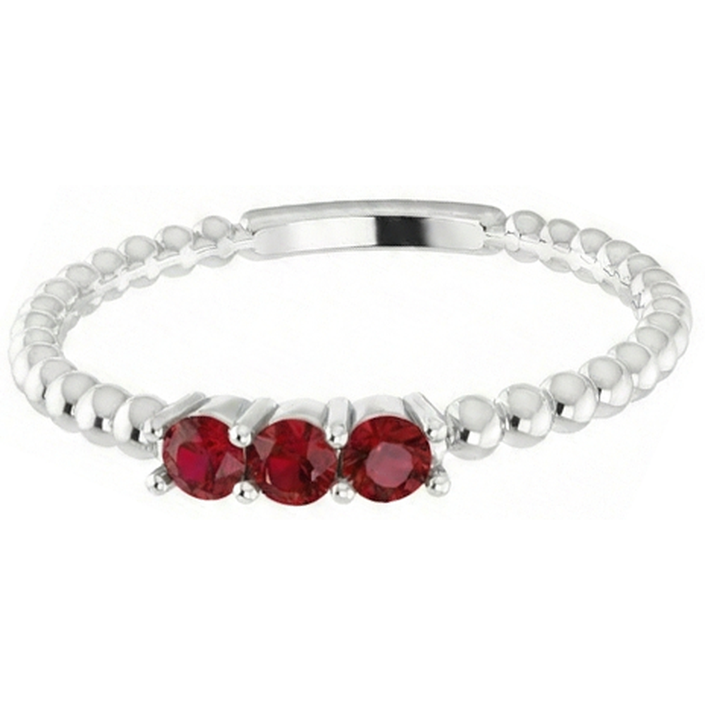 natural round ruby 0.75ct ring side angle