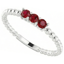 natural round ruby 0.75ct ring close up detail