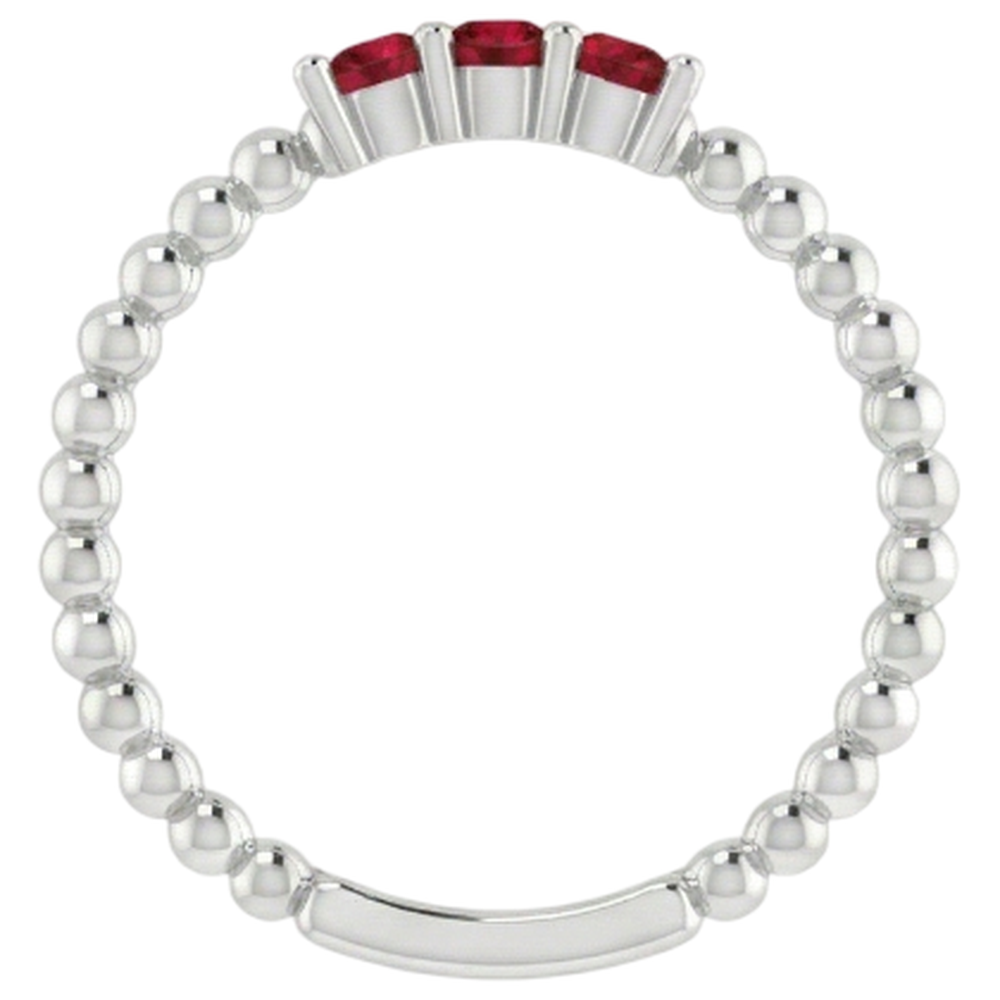 natural round ruby 0.75ct ring on white background
