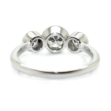 3 Stone Ring Round Old Mine Cut Real Diamond White Gold Jewelry 4 Carats