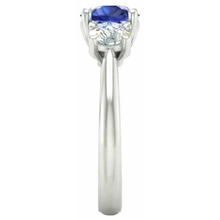 3 Stone Ring Round Prong Set Sapphire Natural Earth Mined Diamonds 5 Carats Gold Jewellery