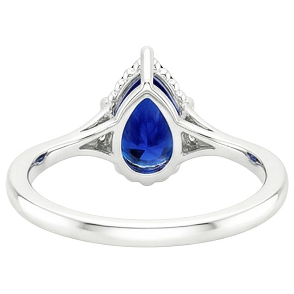 natural round sapphire 3.25ct ring side angle