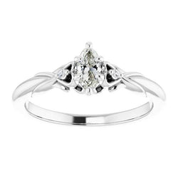 3 Stone Round & Pear Old Mine Cut Natural Diamond Ring 2 Carats Gold