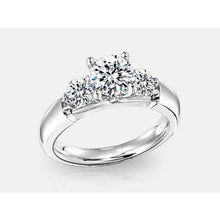 3 Stone Round Real Diamond Wedding Ring Solid Gold Jewelry 1.40 Carats