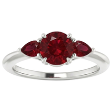 3 Stone Ruby Ring 1.50 Carats Prong Setting Ladies Jewellery