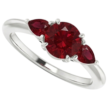 3 Stone Ruby Ring 1.50 Carats Prong Setting Ladies Jewellery