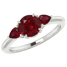 3 Stone Ruby Ring 1.50 Carats Prong Setting Ladies Jewellery