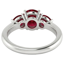 3 Stone Ruby Ring 1.50 Carats Prong Setting Ladies Jewellery