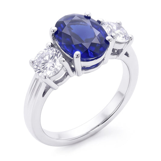3 Stone Sapphire And Natural Earth Mined DIAMOND ( NOT LAB GROWN )s Ring Anniversary 14K Gold