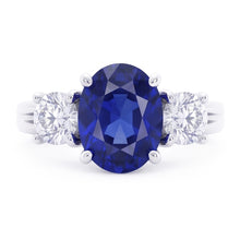 3 Stone Sapphire And Natural Earth Mined DIAMOND ( NOT LAB GROWN )s Ring Anniversary 14K Gold