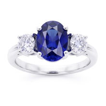 3 Stone Sapphire And Natural Earth Mined DIAMOND ( NOT LAB GROWN )s Ring Anniversary 14K Gold
