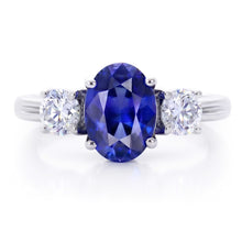 3 Stone Sapphire And Natural Earth Mined DIAMOND ( NOT LAB GROWN )s Ring Anniversary 14K Gold