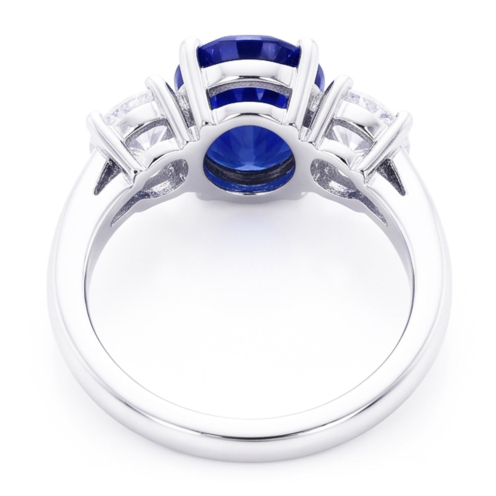 3 Stone Sapphire And Natural Earth Mined DIAMOND ( NOT LAB GROWN )s Ring Anniversary 14K Gold