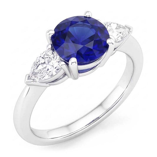3 Stone Sapphire Engagement Ring