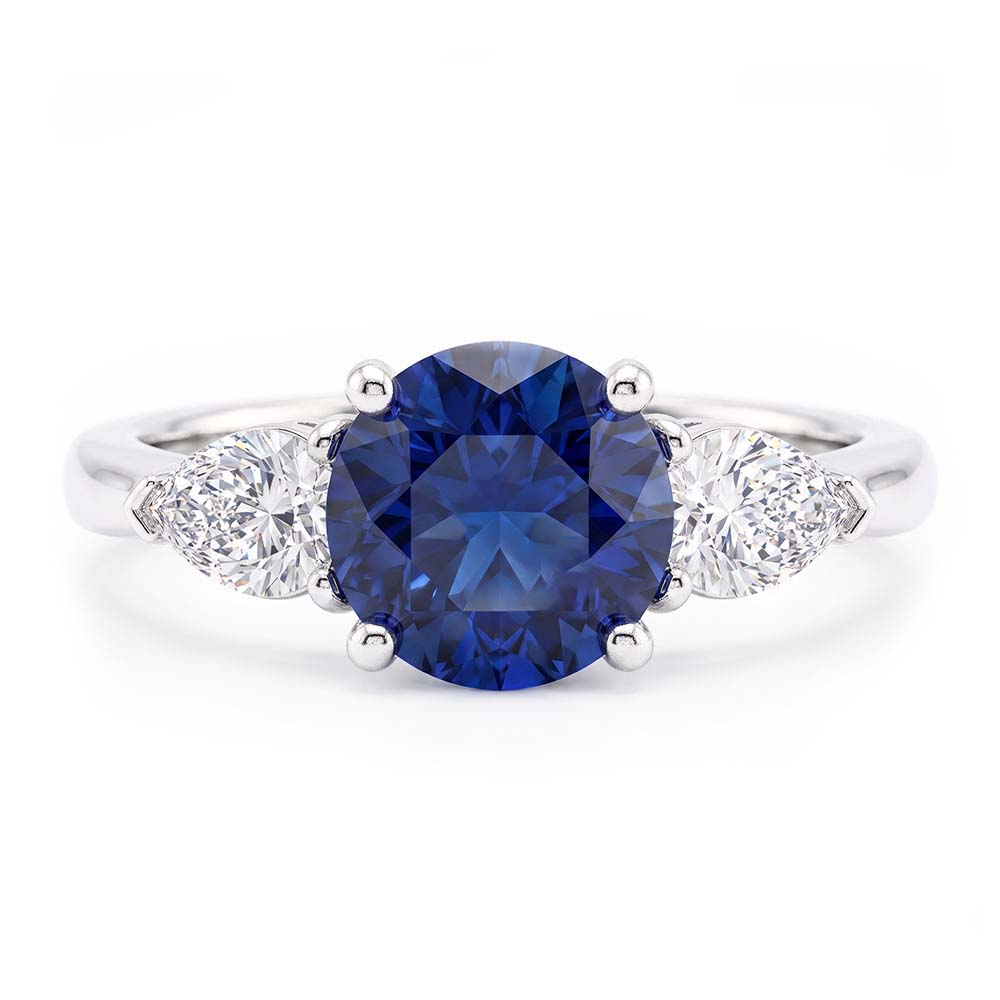 3 Stone Sapphire Engagement Ring