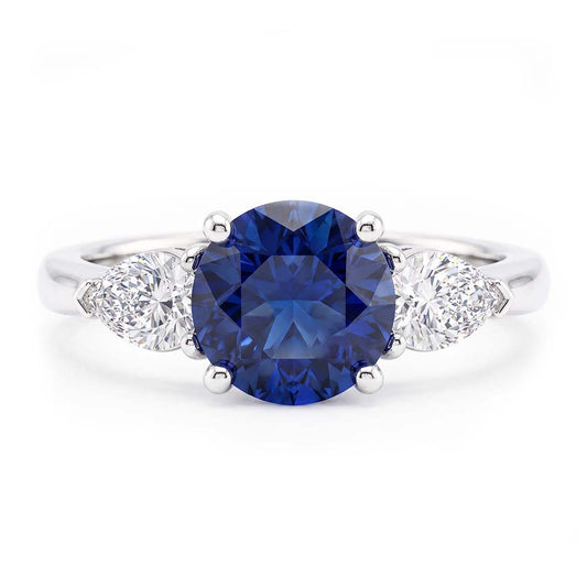 3 Stone Sapphire Engagement Ring