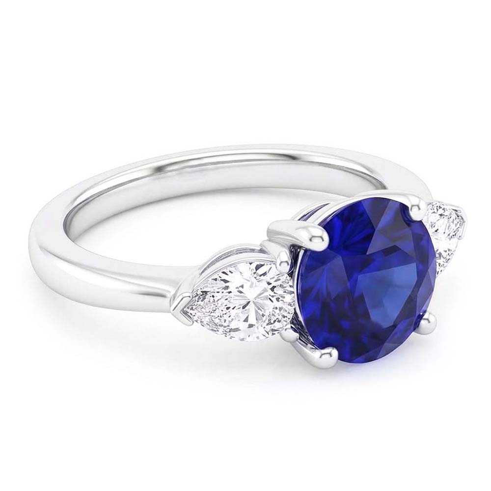 3 Stone Sapphire Engagement Ring