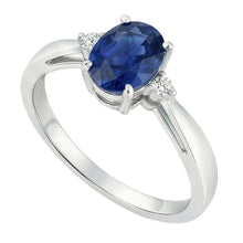 3 Stone Sri Lanka Blue Sapphire & Natural Earth Mined DIAMOND ( NOT LAB GROWN ) Ring 3.20 Carats New