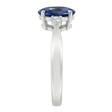 3 Stone Sri Lanka Blue Sapphire & Natural Earth Mined DIAMOND ( NOT LAB GROWN ) Ring 3.20 Carats New