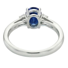 3 Stone Sri Lanka Blue Sapphire & Natural Earth Mined DIAMOND ( NOT LAB GROWN ) Ring 3.20 Carats New