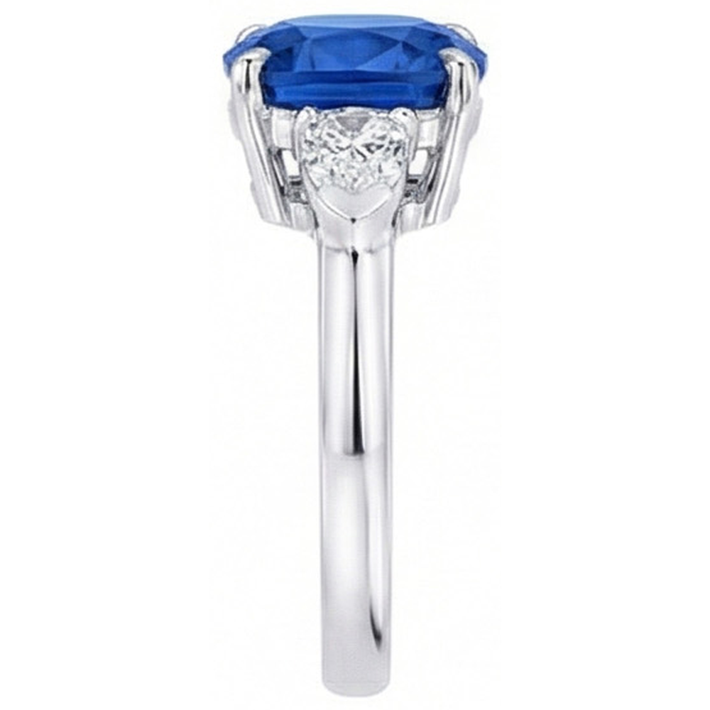 natural cushion sapphire 3.25ct ring top view