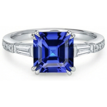 natural round sapphire 3ct ring side angle