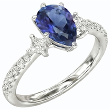 natural round sapphire 2.50ct ring front view