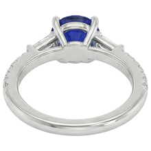 natural round sapphire 5ct ring on white background
