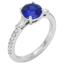 Natural Sapphire Ring 5ct - White Gold 14K