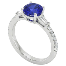 natural round sapphire 5ct ring close up detail