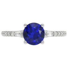 natural round sapphire 5ct ring side angle