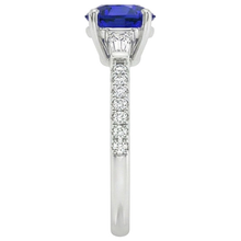 natural round sapphire 5ct ring profile view