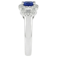 3 Stone Style Natural Earth Mined Diamond And Sapphire Ring