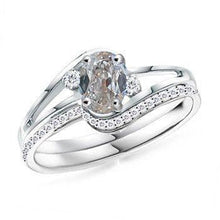 3 Stone Style Oval Old Mine Cut Real Natural Earth Mined Diamond Ring Split Shank 1.50 Carats