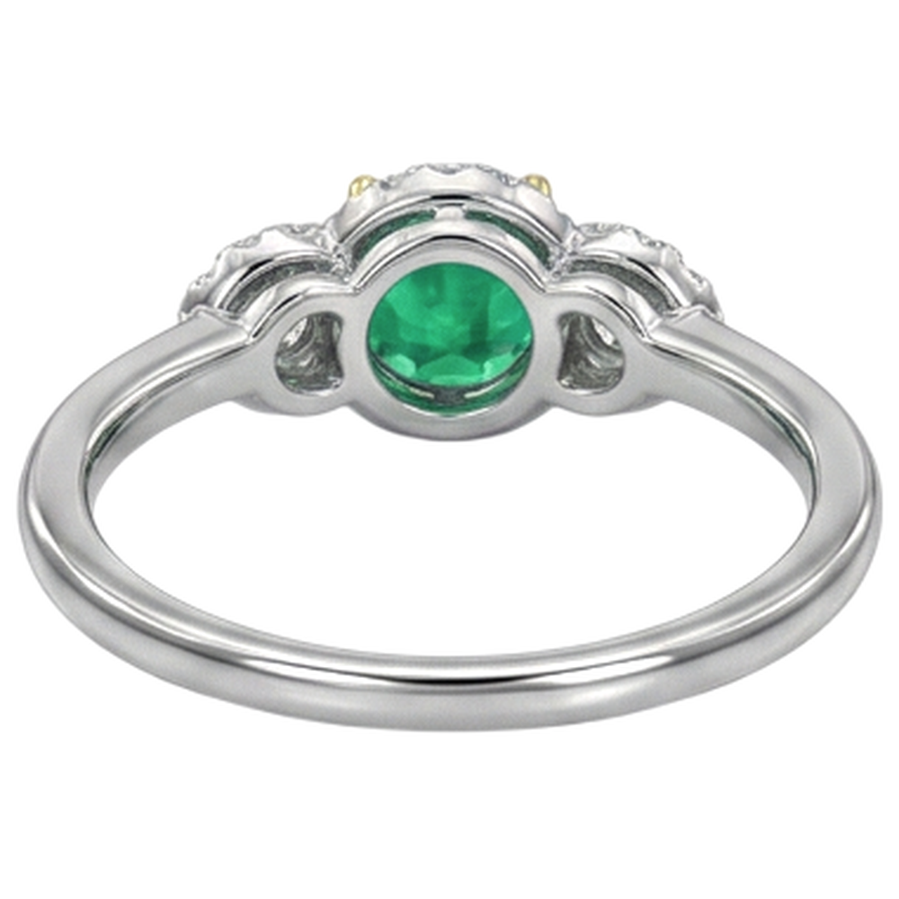 Fine Emerald Gemstone Ring 2-ct Two-Tone 14K Gold – top view