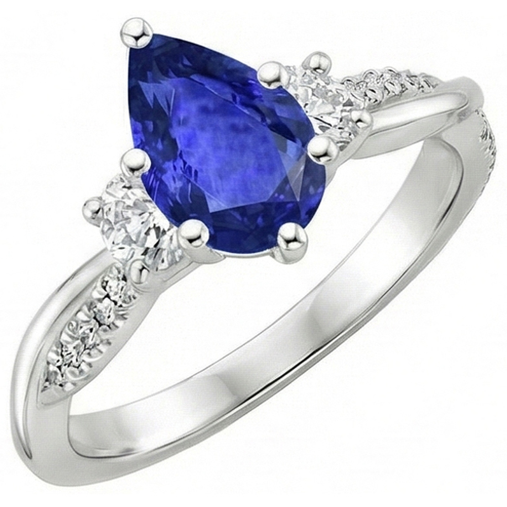 natural round sapphire 6ct ring side angle