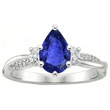 natural round sapphire 6ct ring close up detail