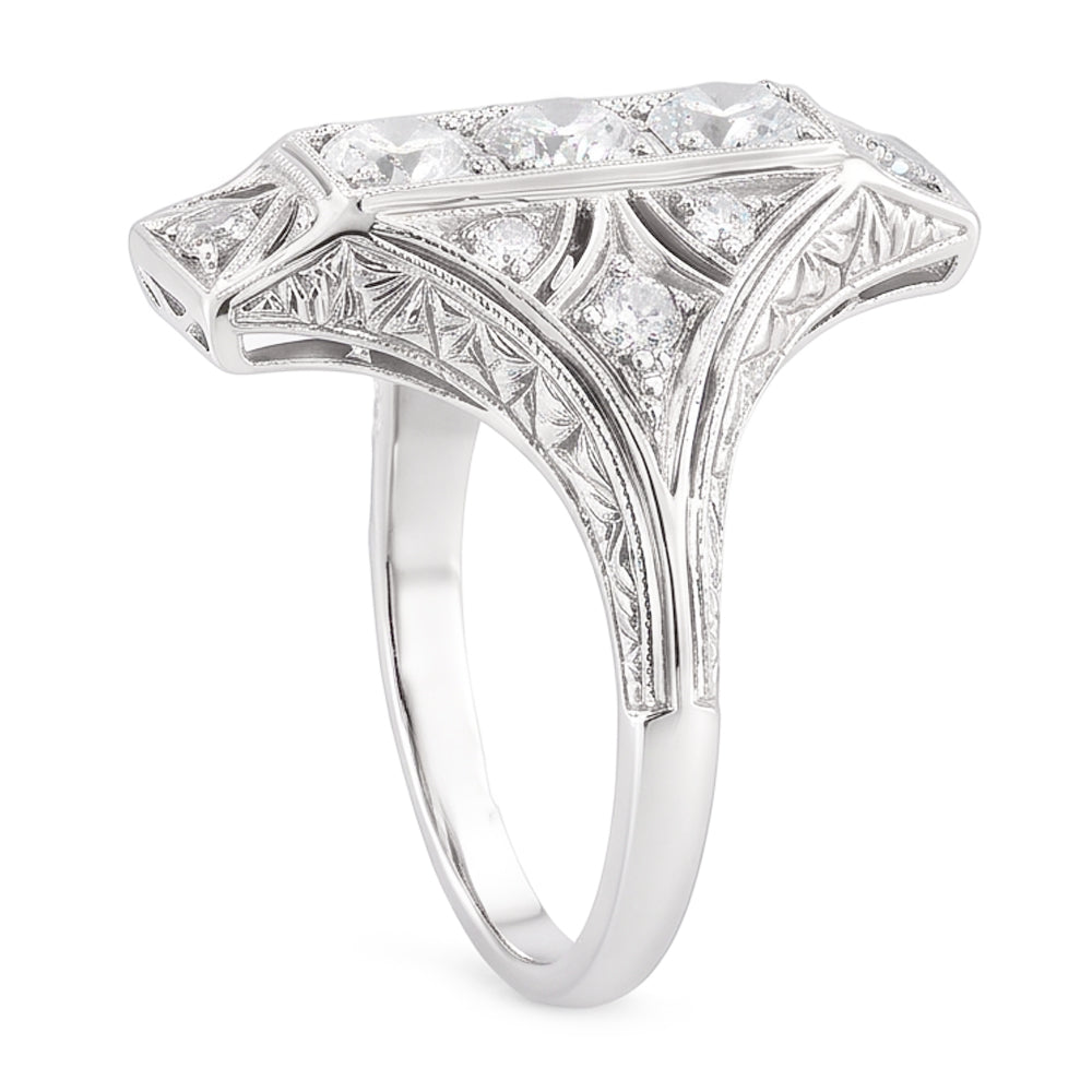 3 Stone Style Round Old Miner Genuine Natural Earth Mined Diamond Ring 4 Carats Milgrain Shank