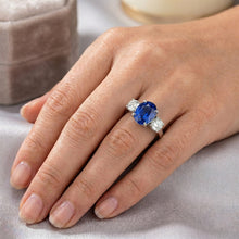 3 Stone Style Sri Lankan Sapphire With Natural Earth Mined DIAMOND ( NOT LAB GROWN )s Ring 3 Carats WG 14K