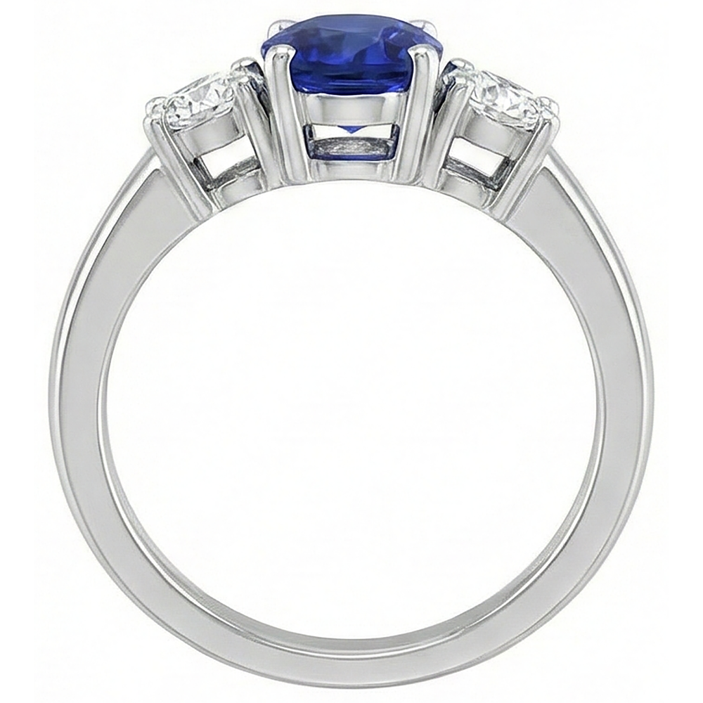 3 Stone Tanzanite And Natural Earth Mined Diamonds 5.50 Carats Wedding Ring Gold 14K