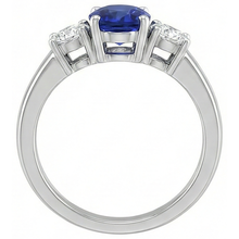3 Stone Tanzanite And Natural Earth Mined Diamonds 5.50 Carats Wedding Ring Gold 14K